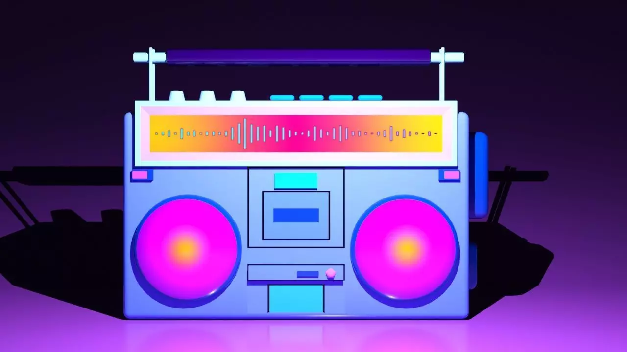 Synthwave Radio Low-poly 3D model_0