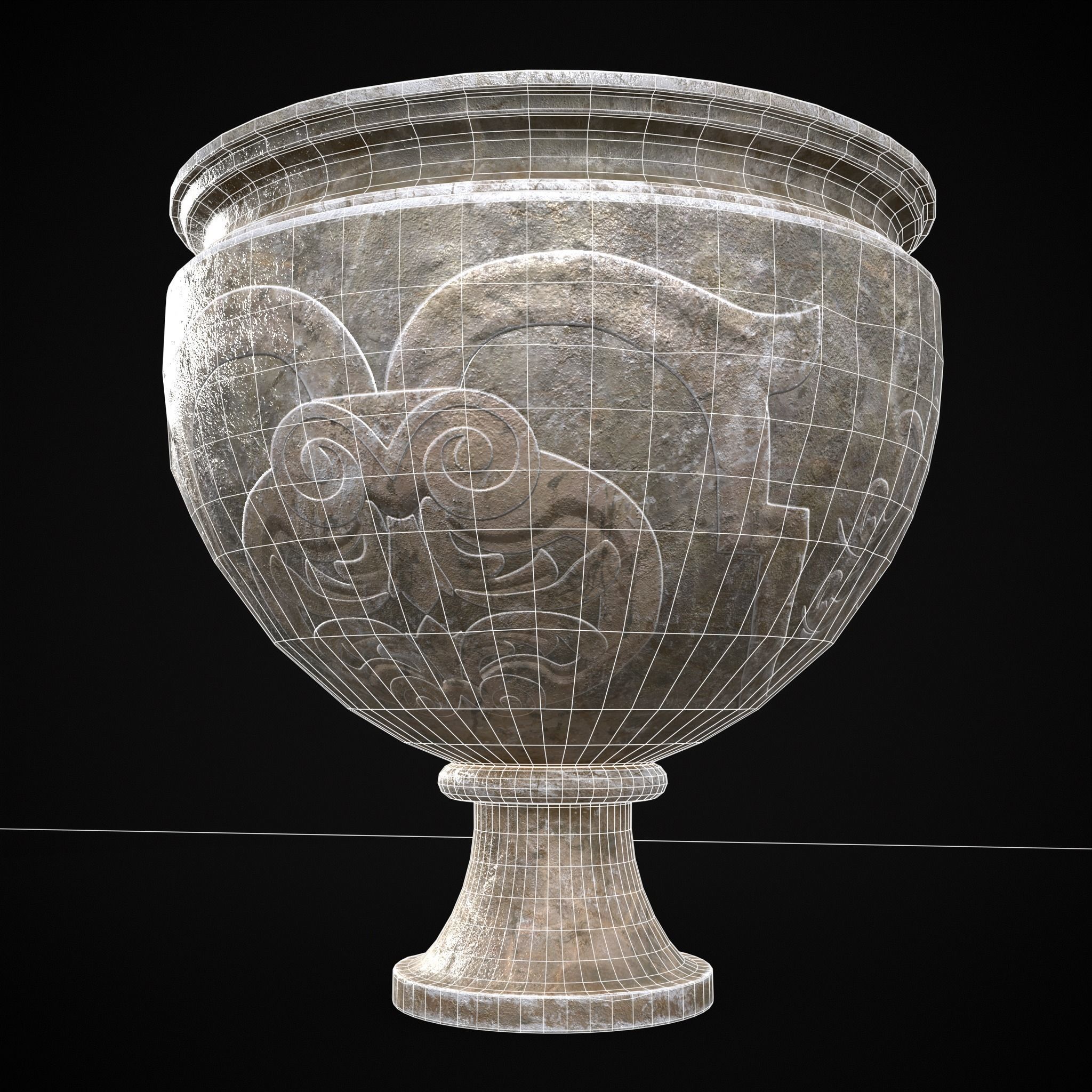 Garden Planter Variation One Low-poly 3D model_8