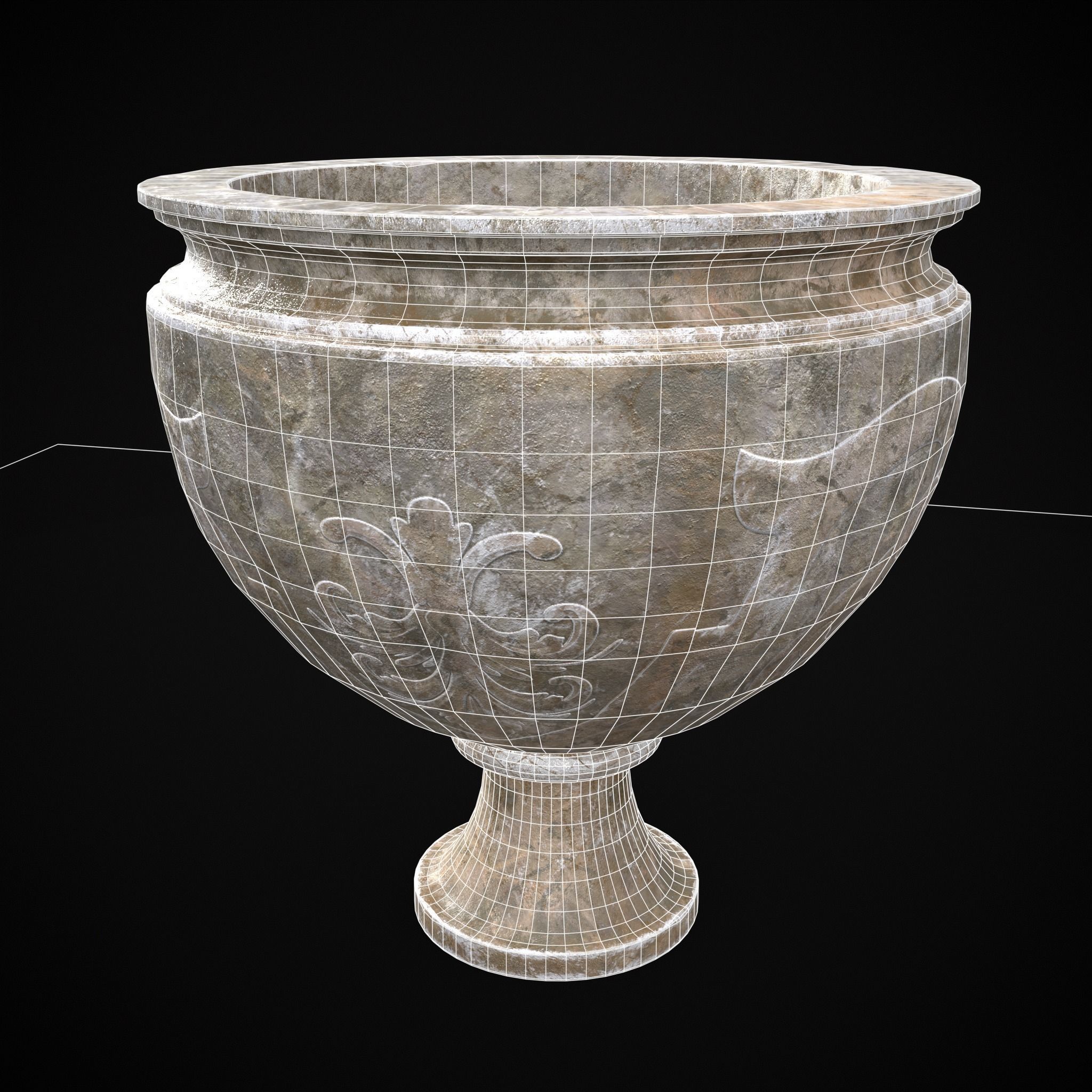 Garden Planter Variation One Low-poly 3D model_12