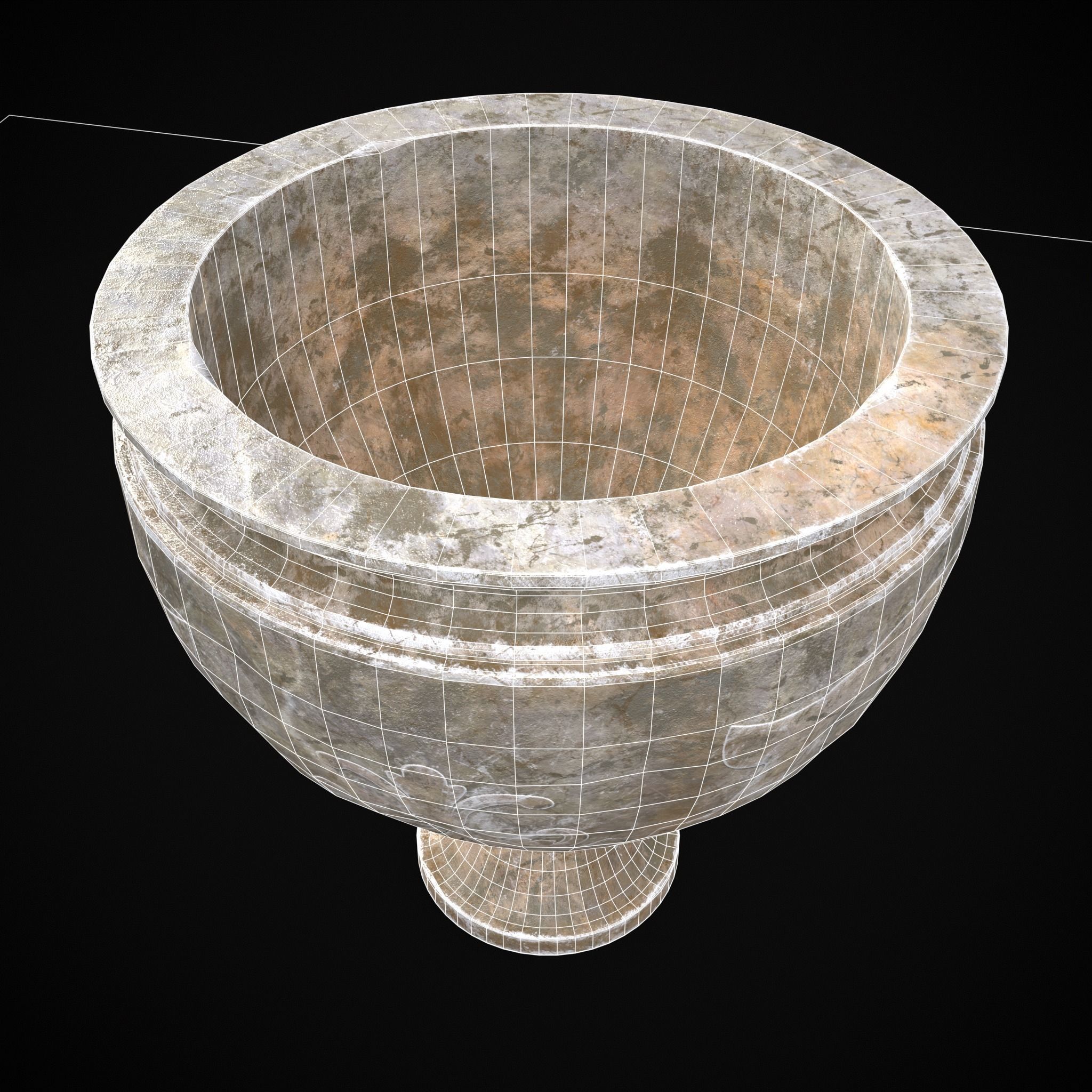 Garden Planter Variation One Low-poly 3D model_4