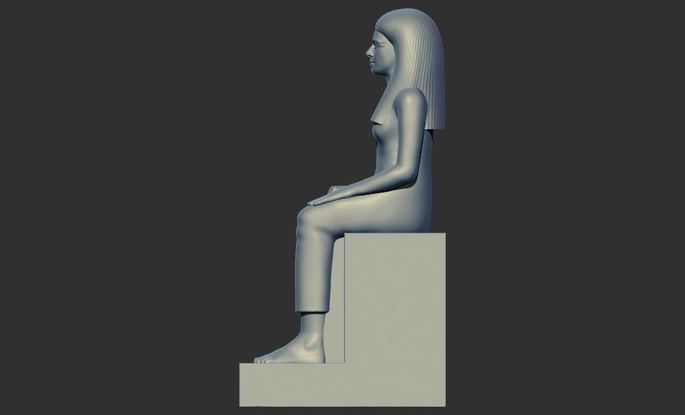 Statue of Lady Sennuwy Pharaoh 3d printable model 3D print model_6