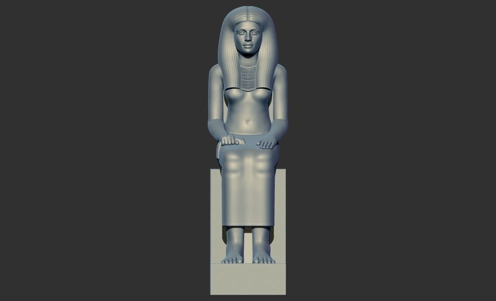 Statue of Lady Sennuwy Pharaoh 3d printable model 3D print model_7