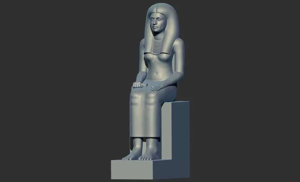 Statue of Lady Sennuwy Pharaoh 3d printable model 3D print model_0
