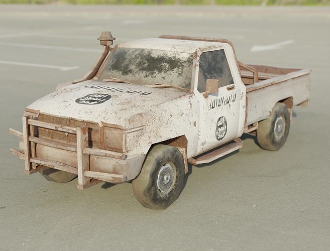 Game Ready Terrorist Car Mobile Games Low-poly 3D model