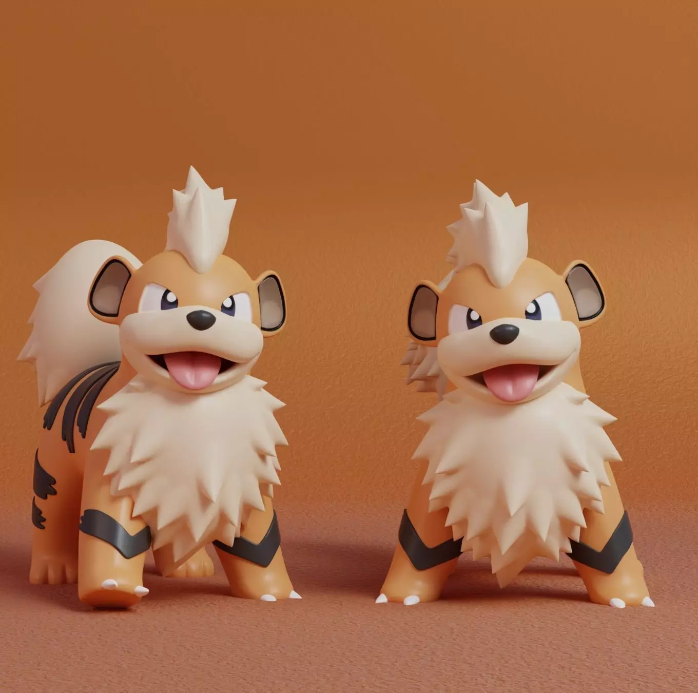 Pokemon - Growlithe  with 2 poses 3D print model_0