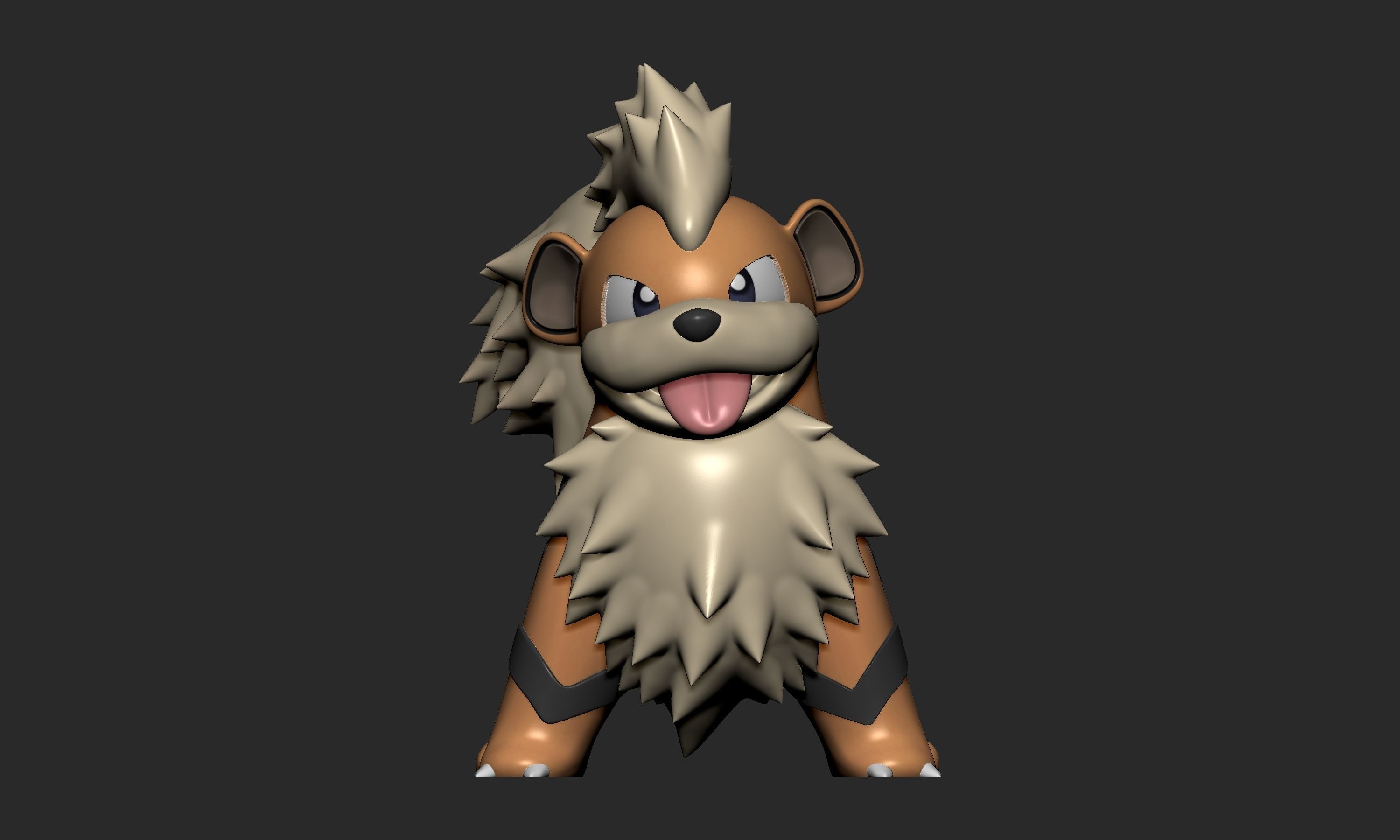 Pokemon - Growlithe  with 2 poses 3D print model_5