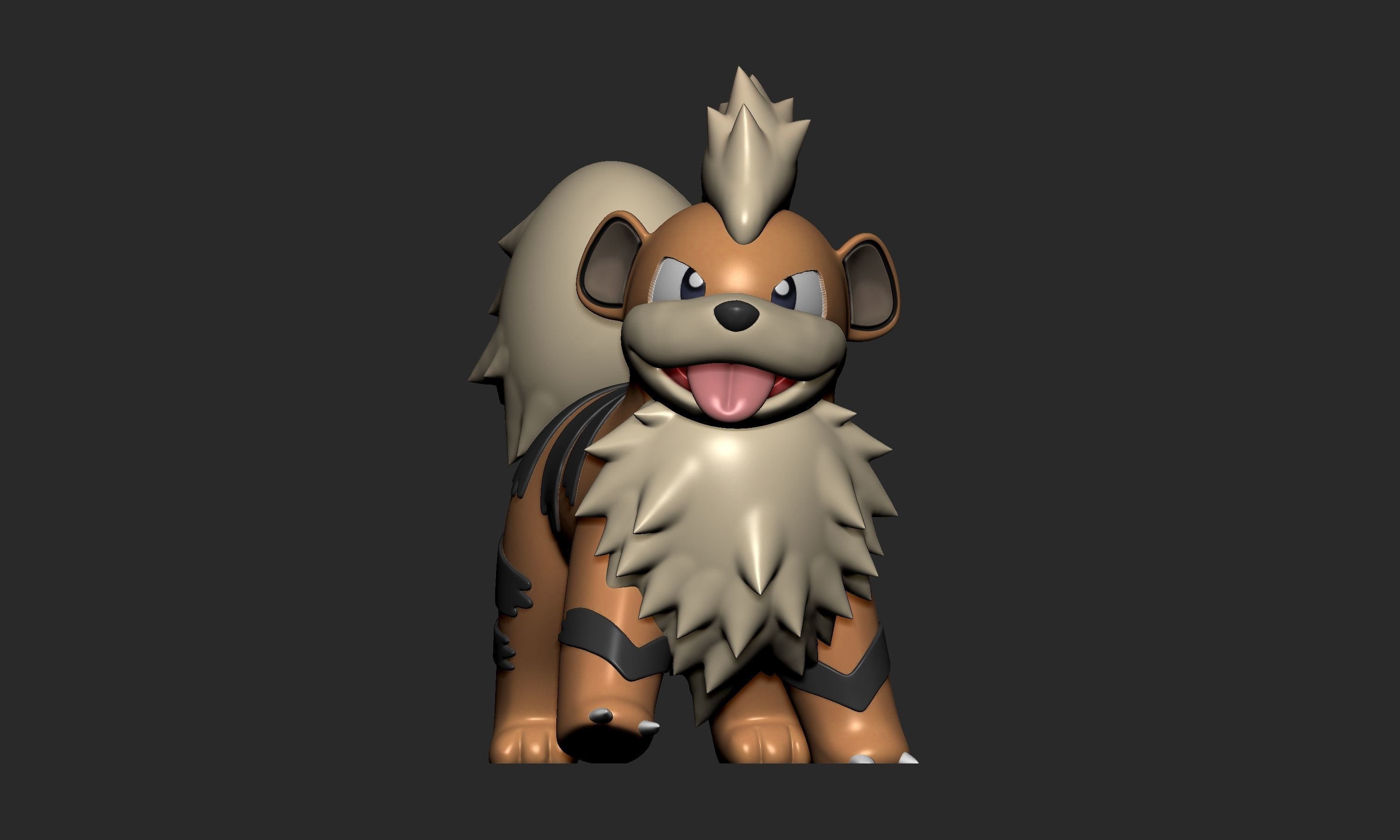 Pokemon - Growlithe and Arcanine with 2 poses 3D print model_7