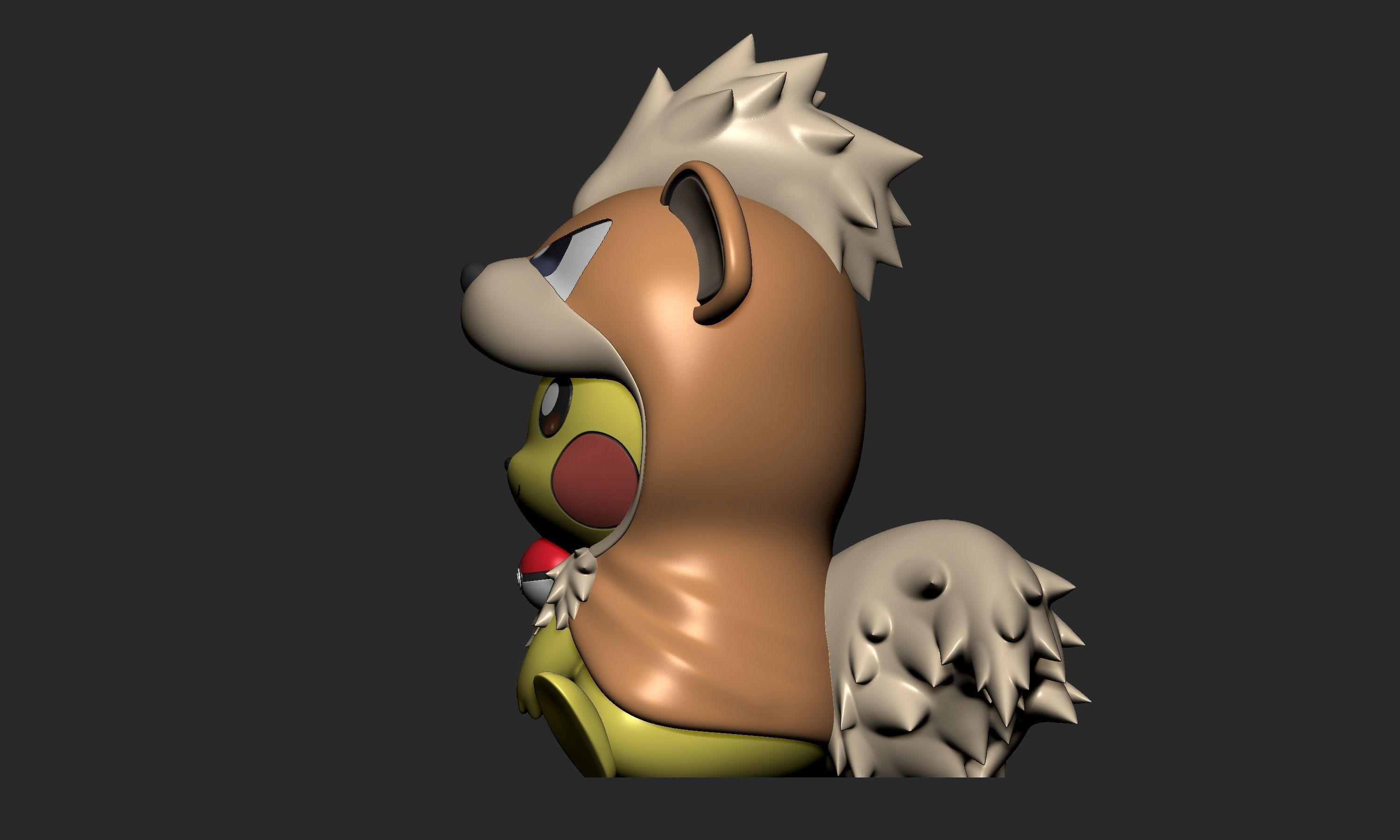 Pokemon - Pikachu Growlithe Cosplay 3D print model_4