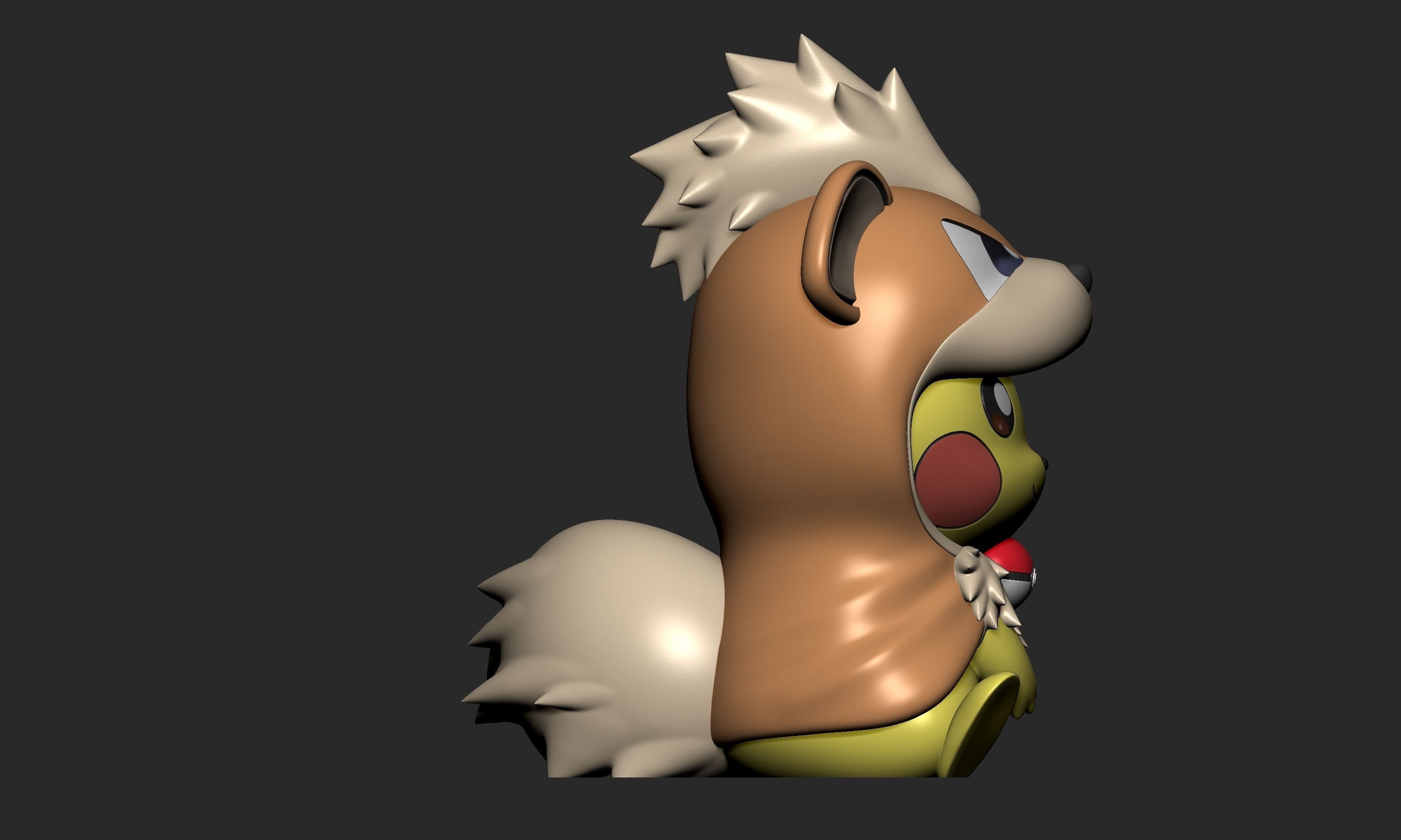 Pokemon - Pikachu Growlithe Cosplay 3D print model_8