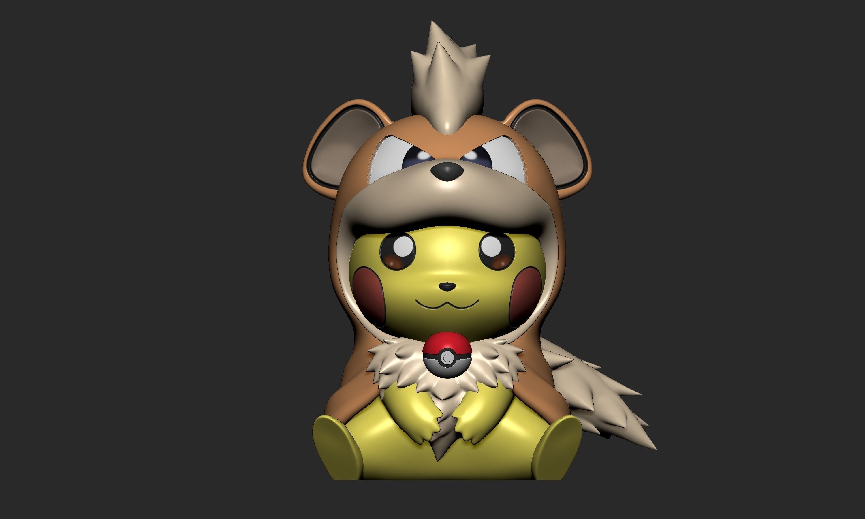 Pokemon - Pikachu Growlithe Cosplay 3D print model_1