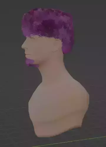 Upper human body with colored hair 3D model