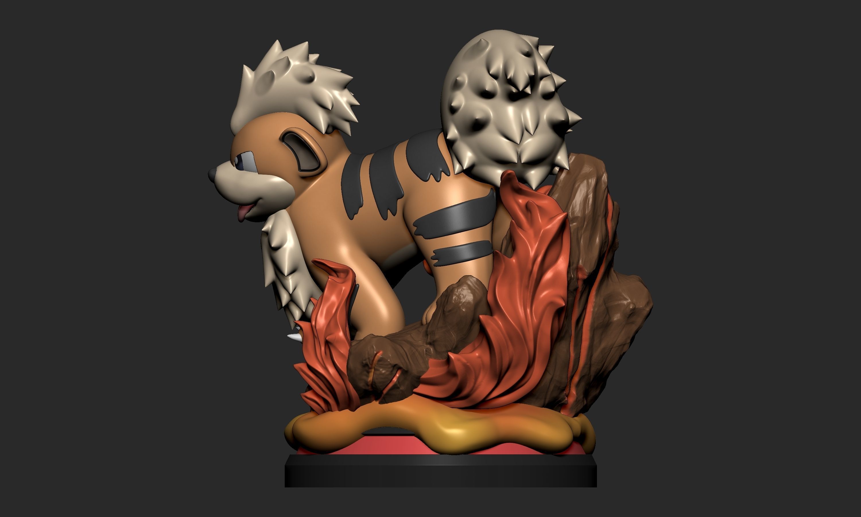 Pokemon - Growlithe Figure  3D print model_9