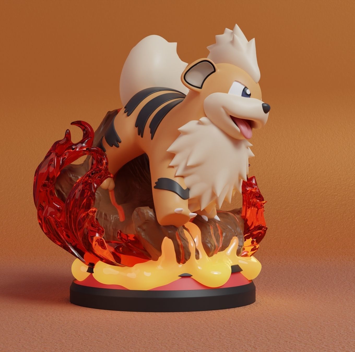 Pokemon - Growlithe Figure  3D print model_2