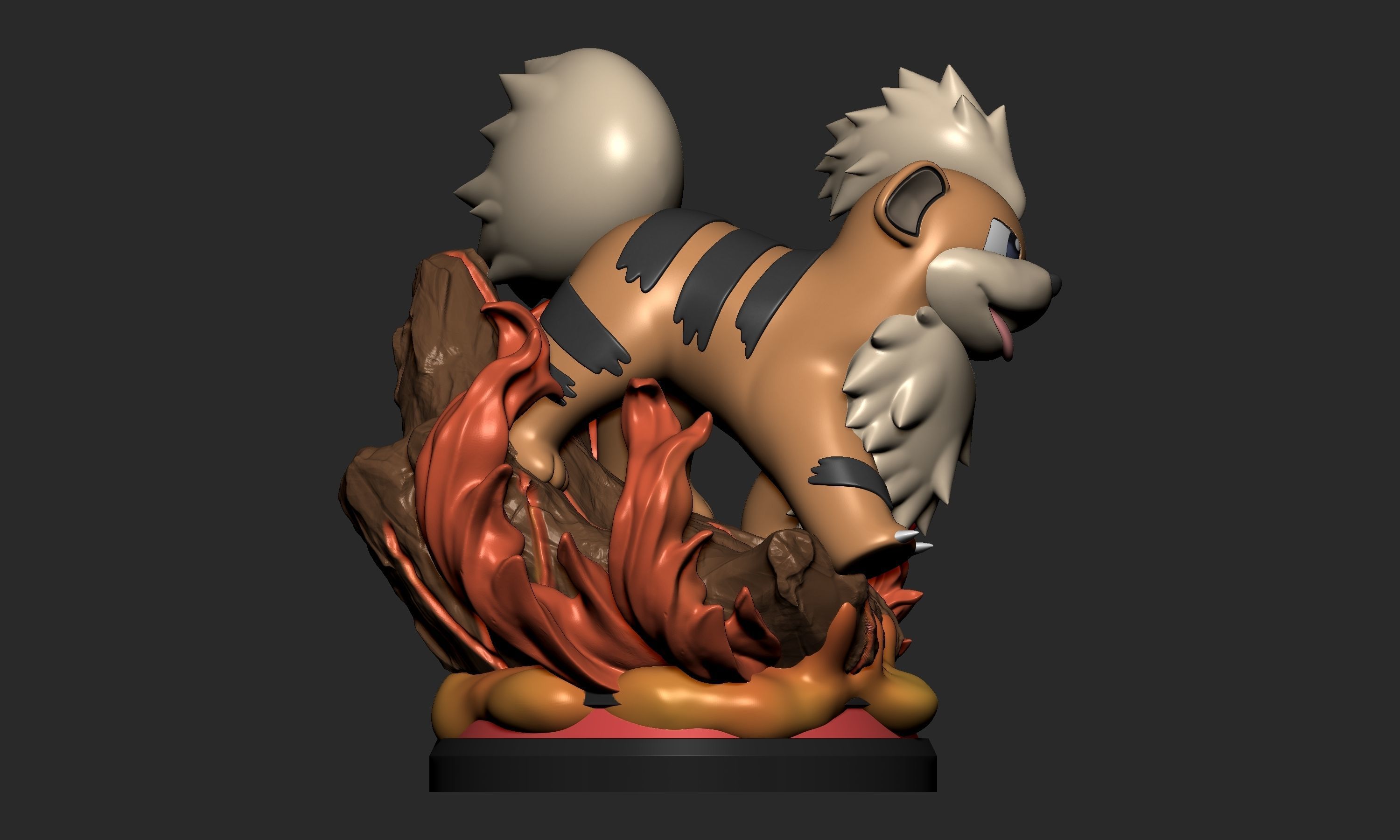 Pokemon - Growlithe Figure  3D print model_13