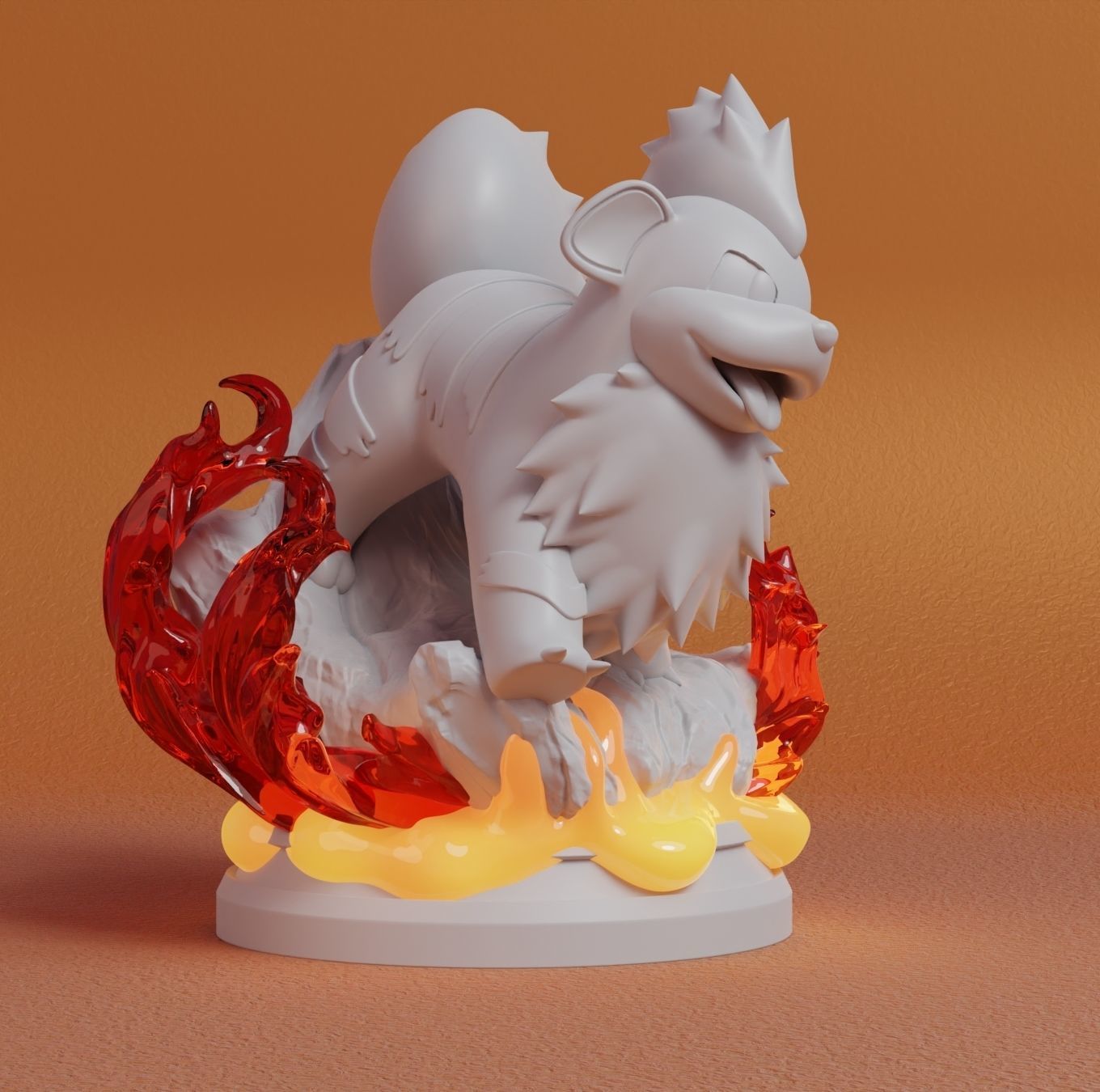 Pokemon - Growlithe Figure  3D print model_3
