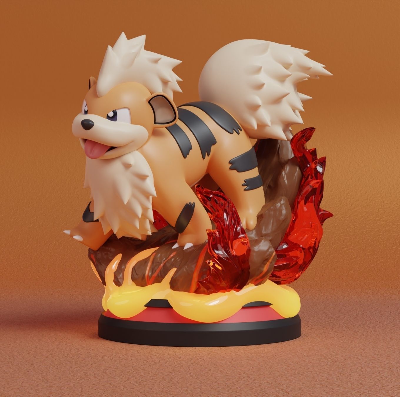 Pokemon - Growlithe Figure  3D print model_4