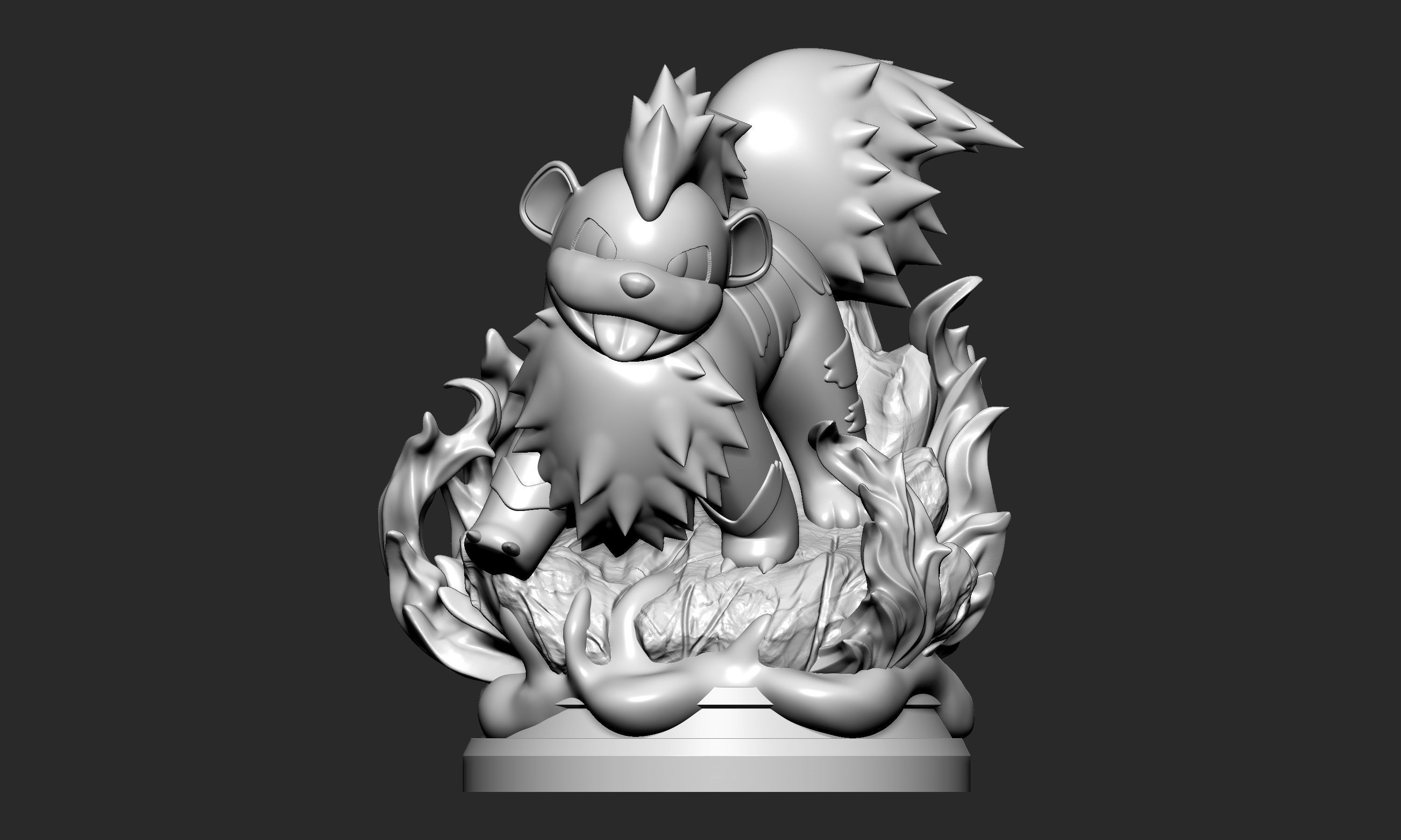 Pokemon - Growlithe Figure  3D print model_7