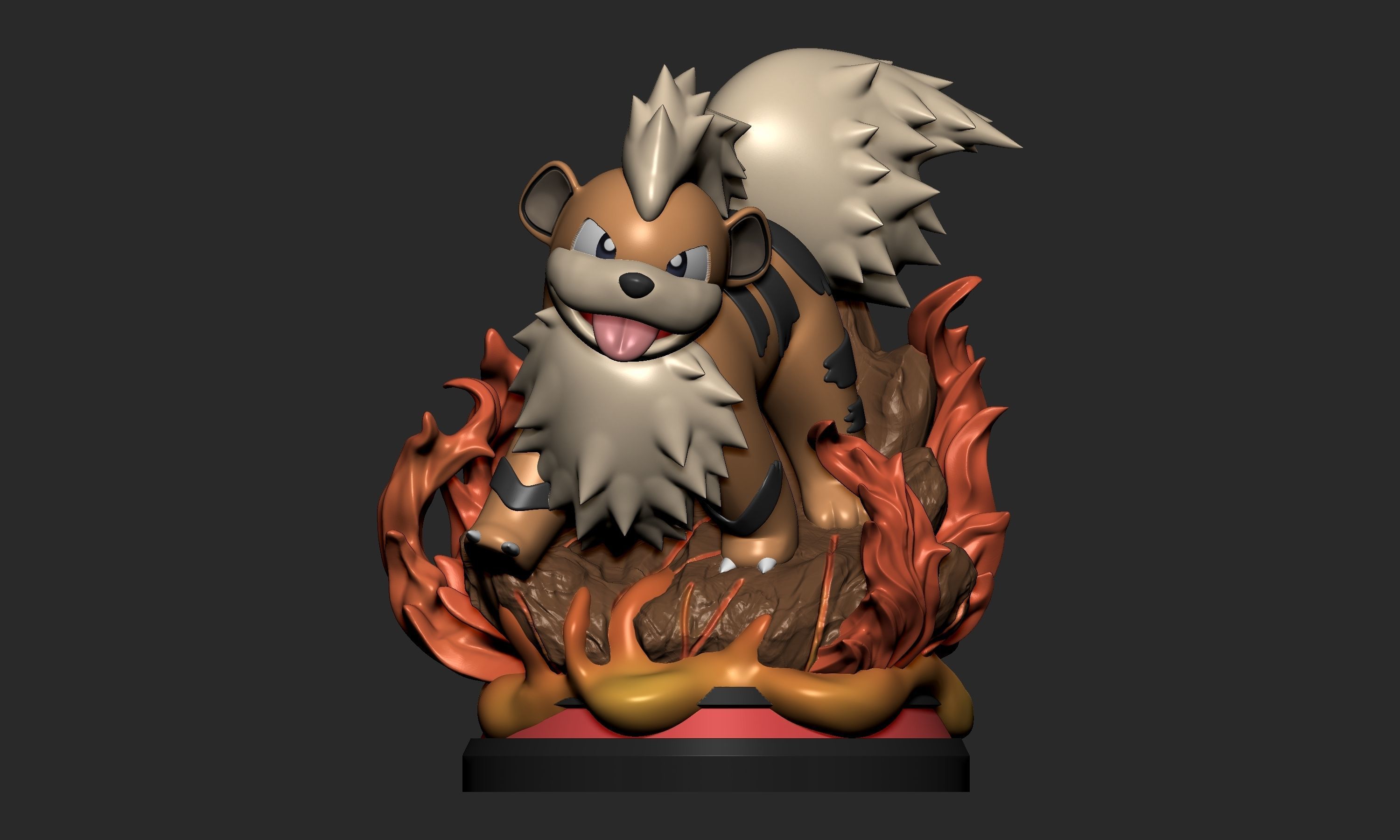 Pokemon - Growlithe Figure  3D print model_6