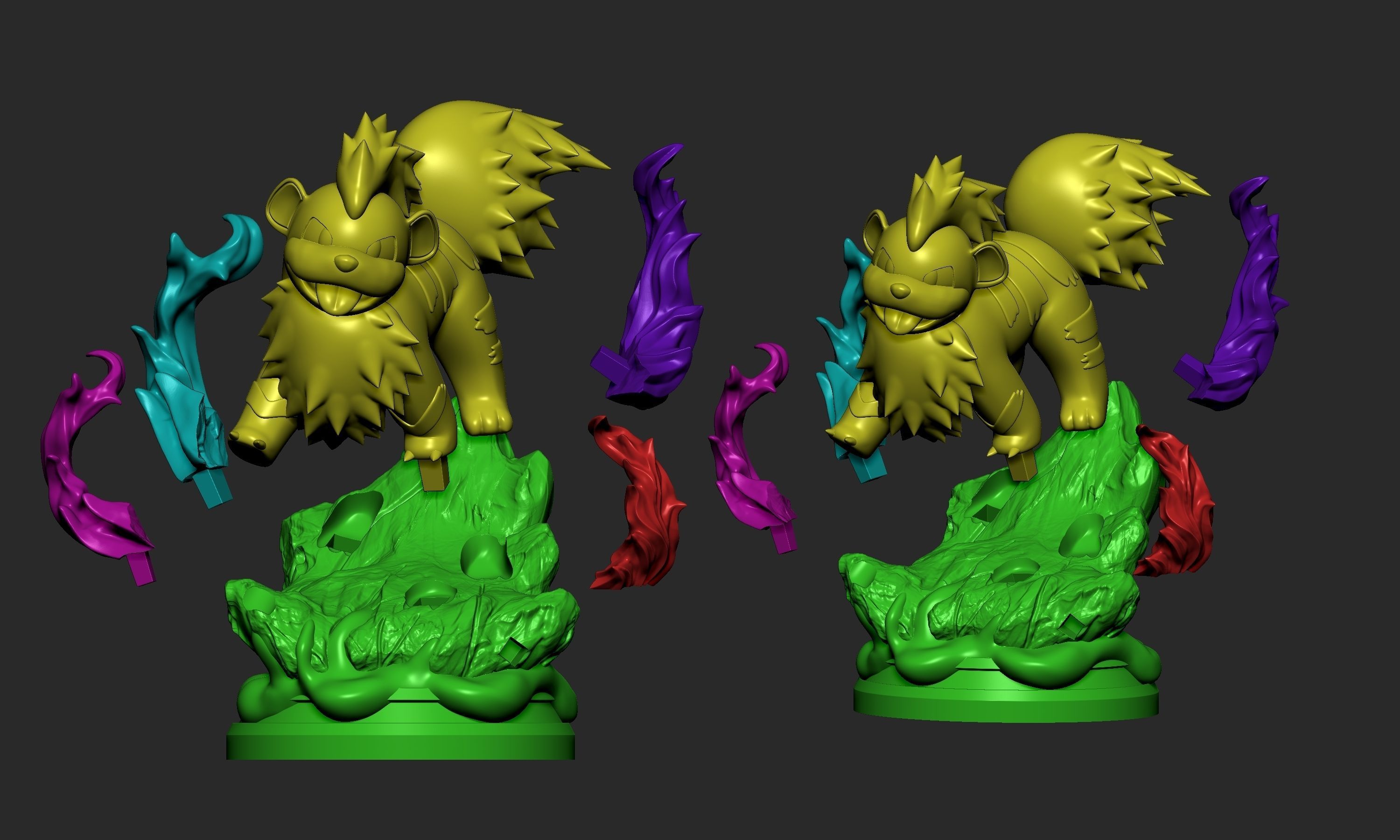 Pokemon - Growlithe Figure  3D print model_14
