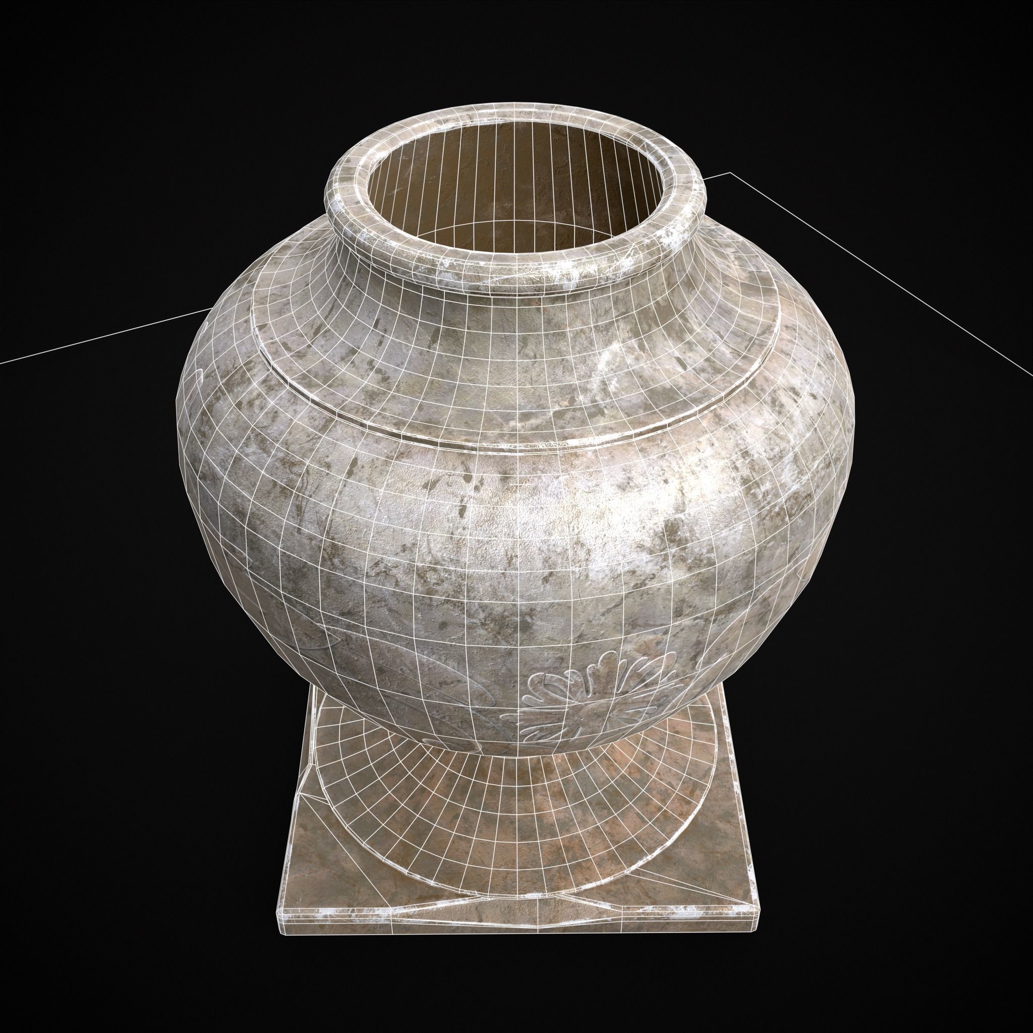 Garden Planter Variation Two Low-poly 3D model_4