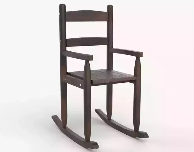 Chair No 9 Rocking Chair Cane Rocker Wood Version 3D model