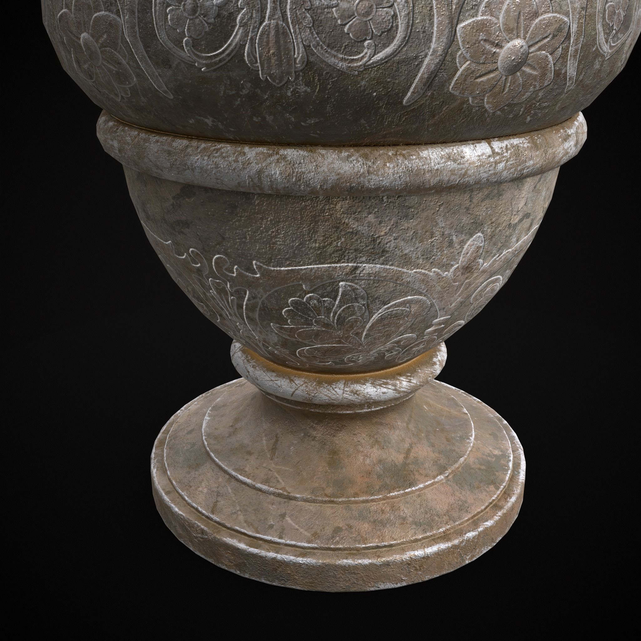 Garden Planter Variation Three Low-poly 3D model_9