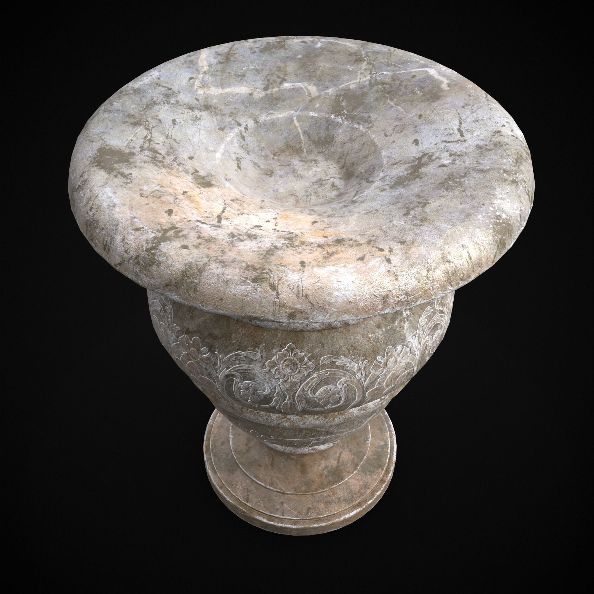 Garden Planter Variation Three Low-poly 3D model_3