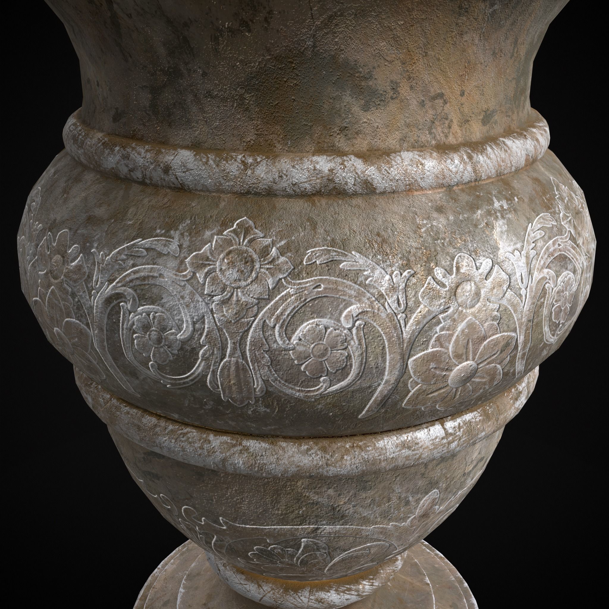 Garden Planter Variation Three Low-poly 3D model_7