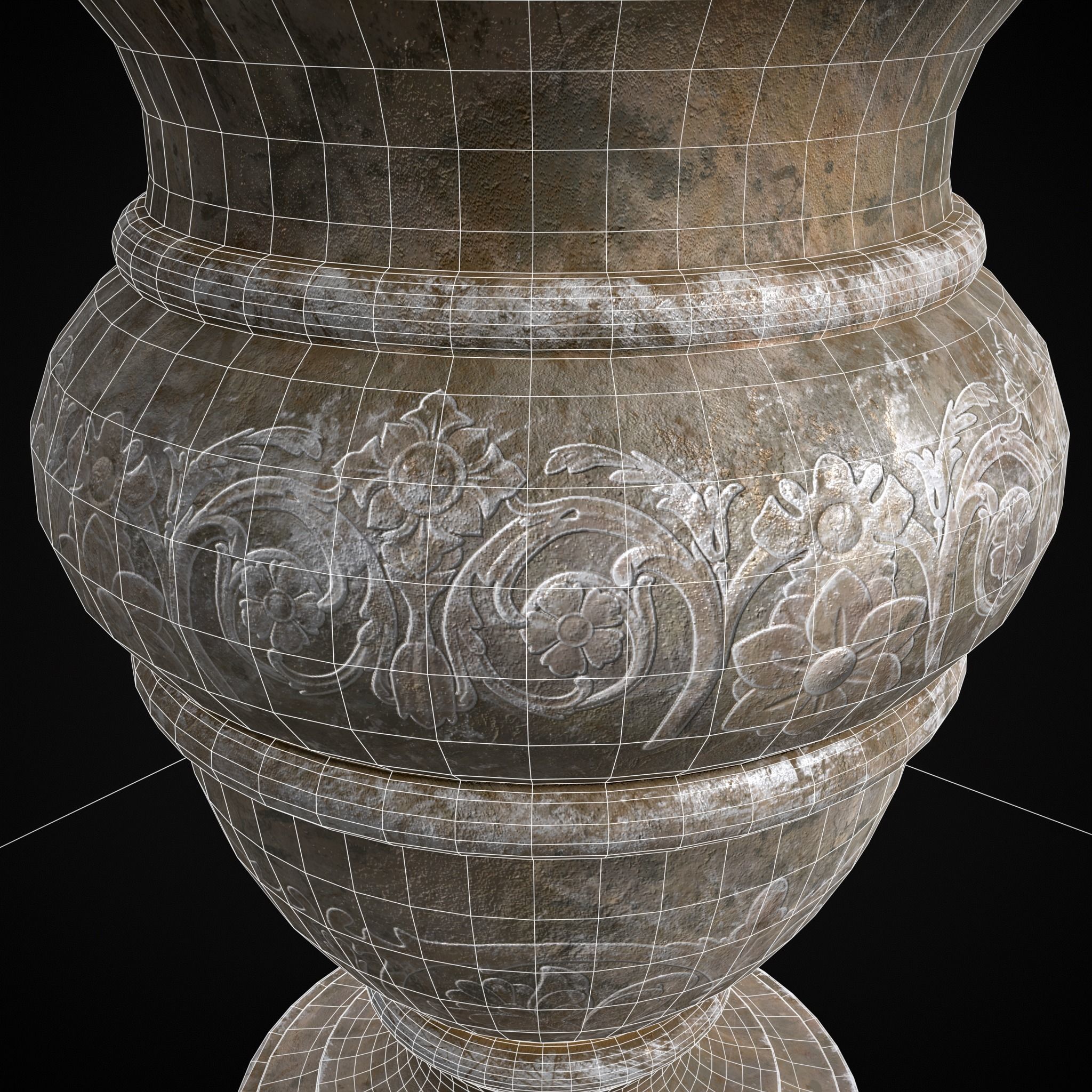 Garden Planter Variation Three Low-poly 3D model_8