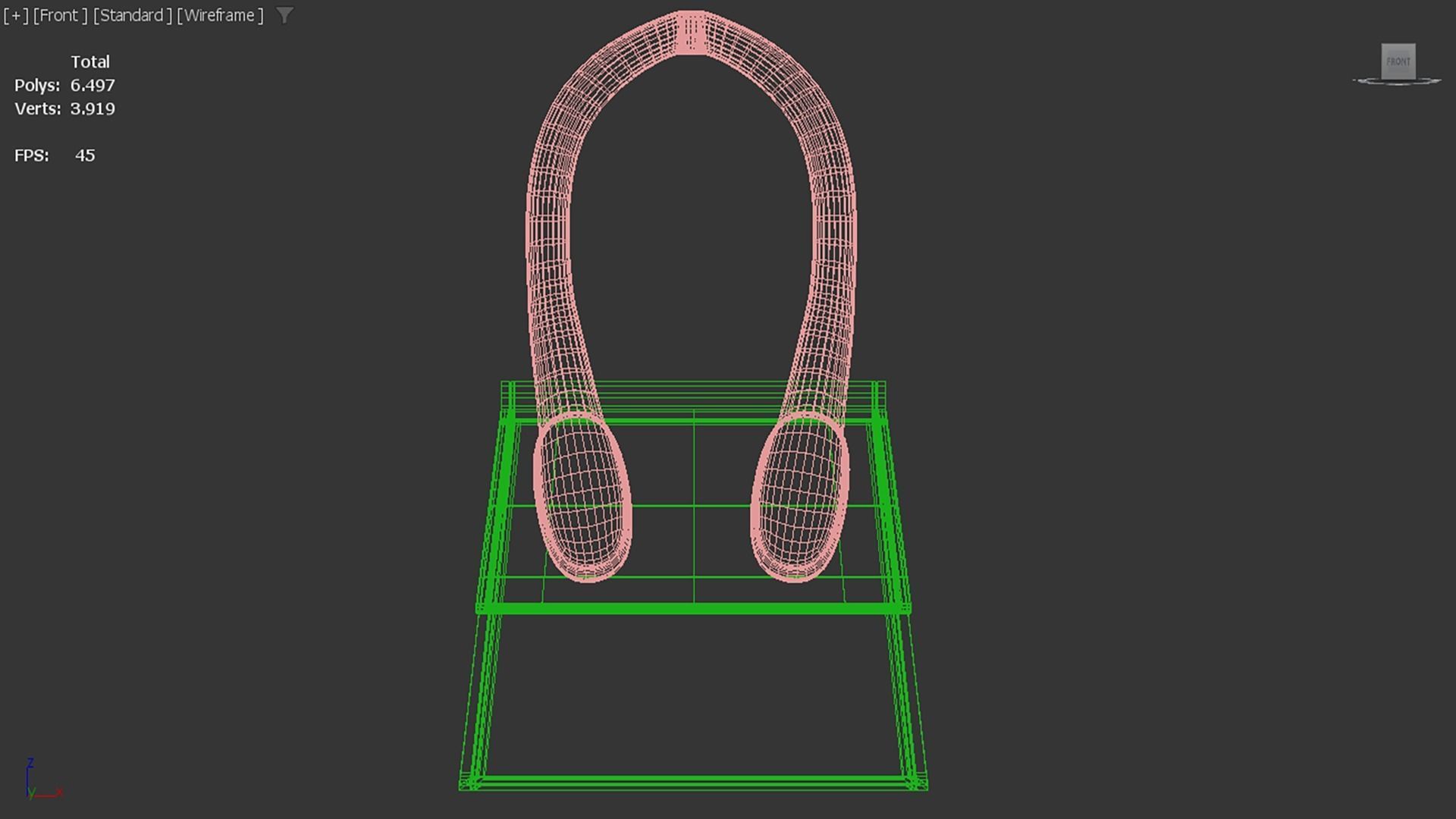 Blue Bag Low-poly 3D model_4