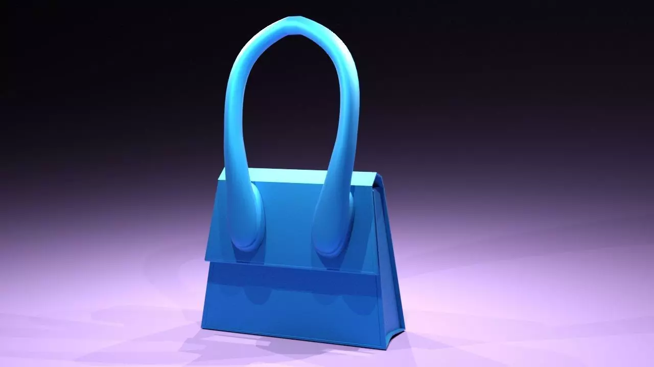Blue Bag Low-poly 3D model_0