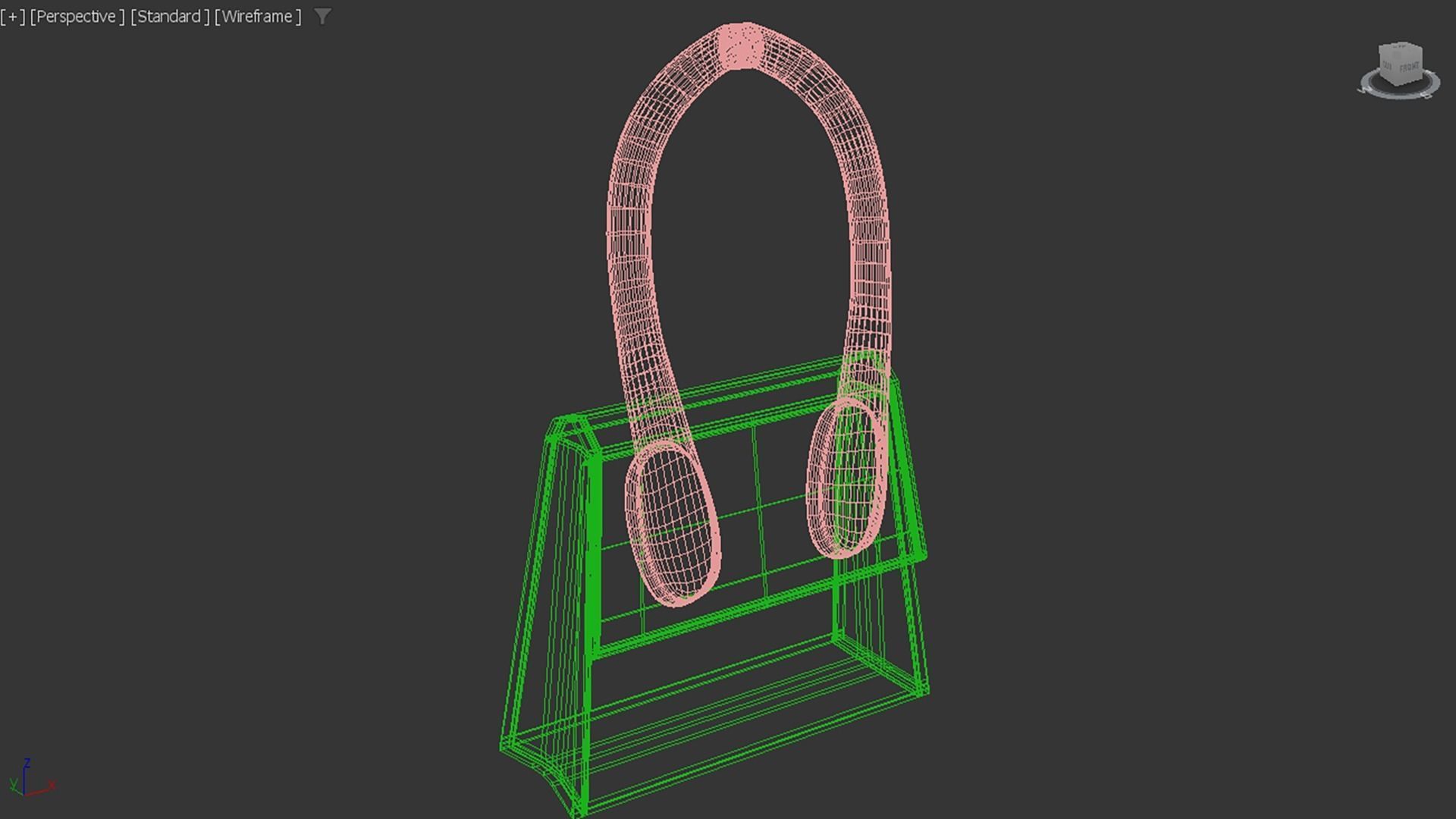 Blue Bag Low-poly 3D model_5