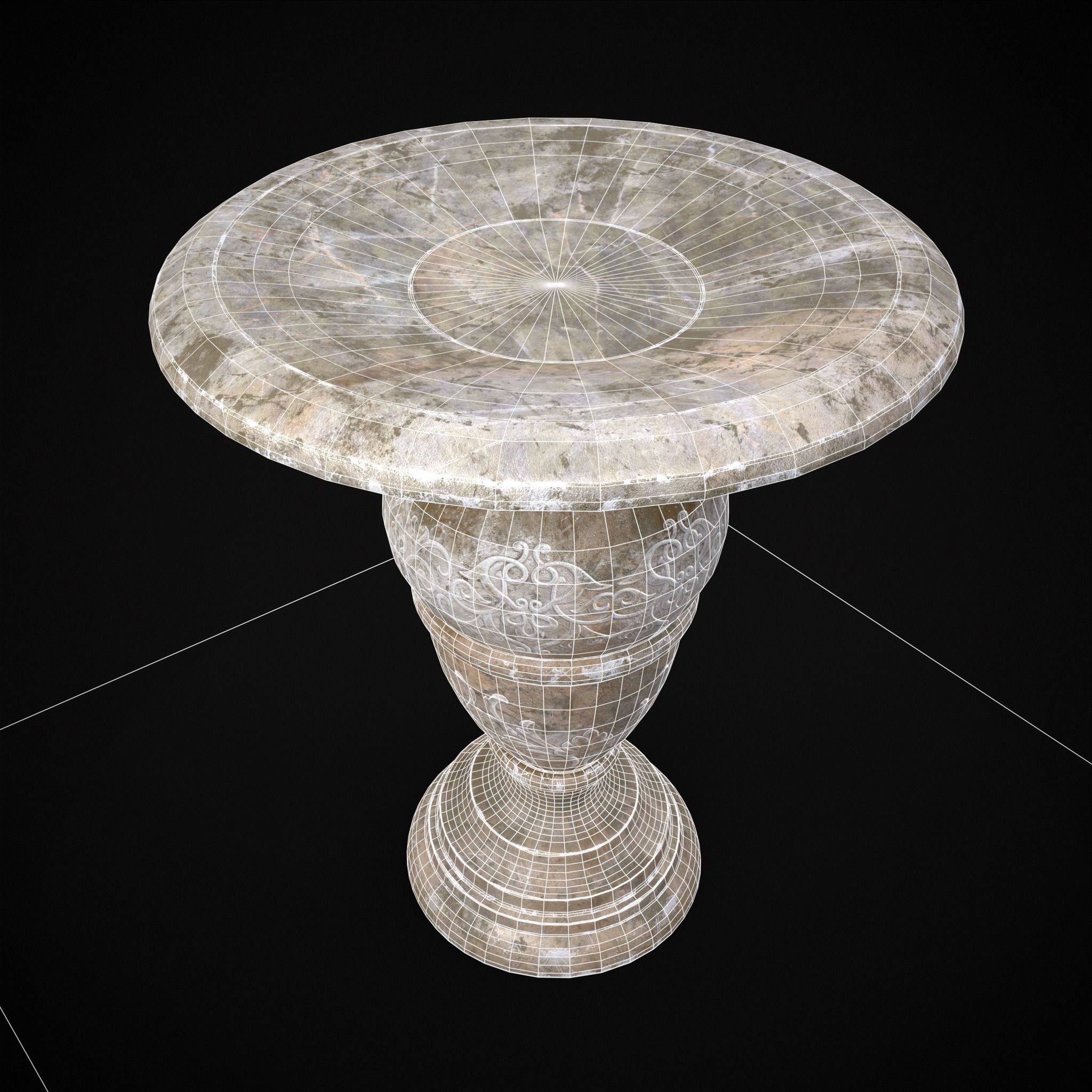 Garden Planter Variation Four Low-poly 3D model_4