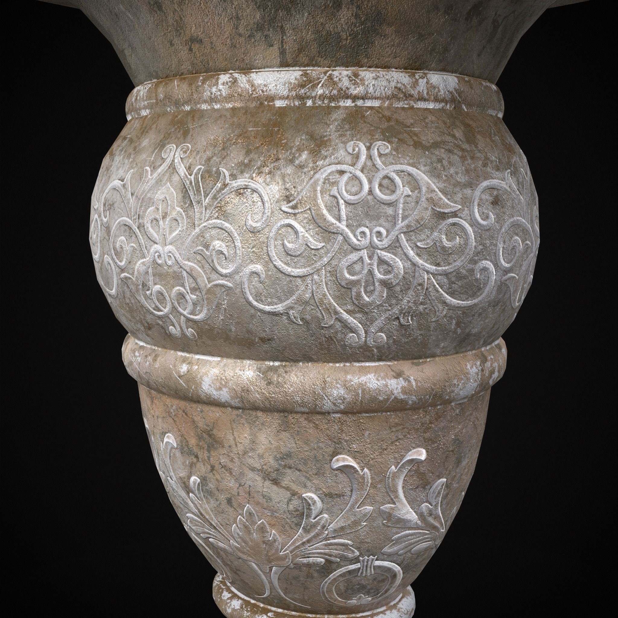 Garden Planter Variation Four Low-poly 3D model_11