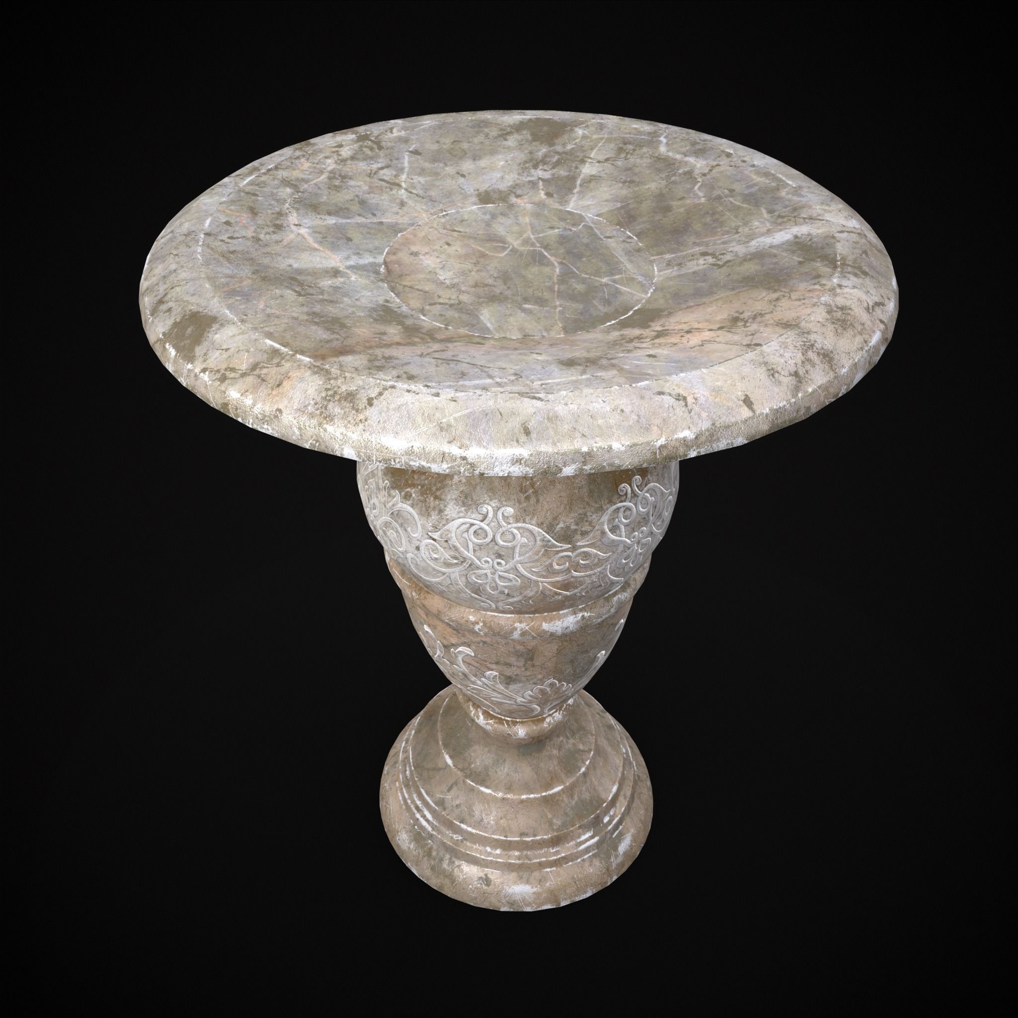 Garden Planter Variation Four Low-poly 3D model_3