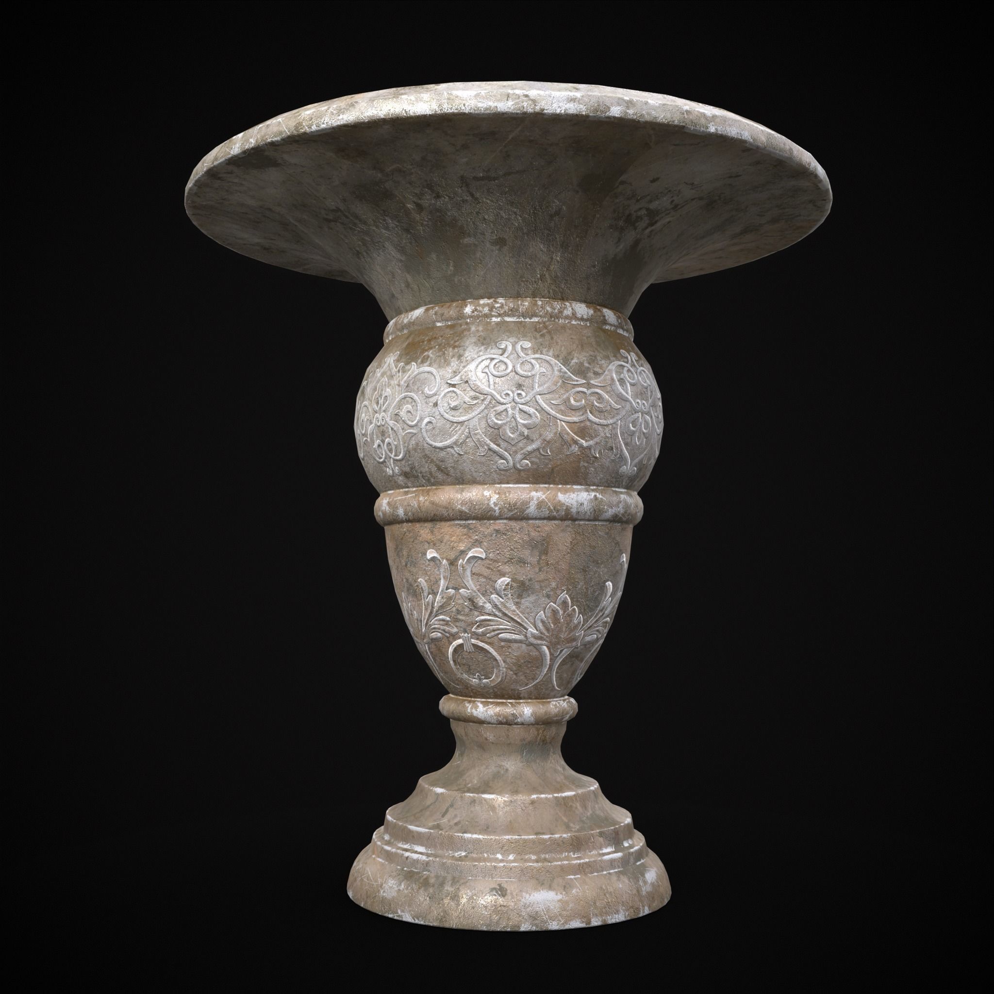 Garden Planter Variation Four Low-poly 3D model_7