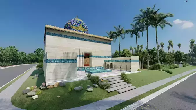  Islamic mosque 99Indoor and outdoor99 Low-poly 3D model