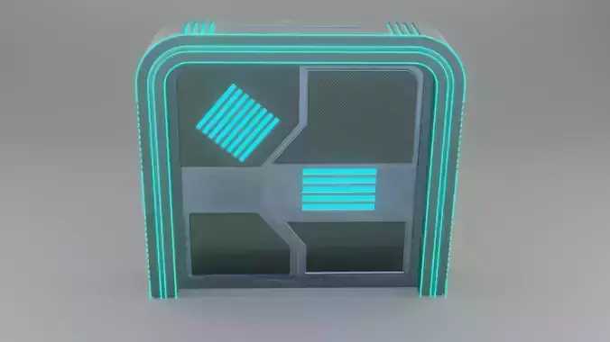 FUTURISTIC SCI-FI LOW GATE FULLY RIGGED AND ANIMATED Game Ready Low-poly 3D model