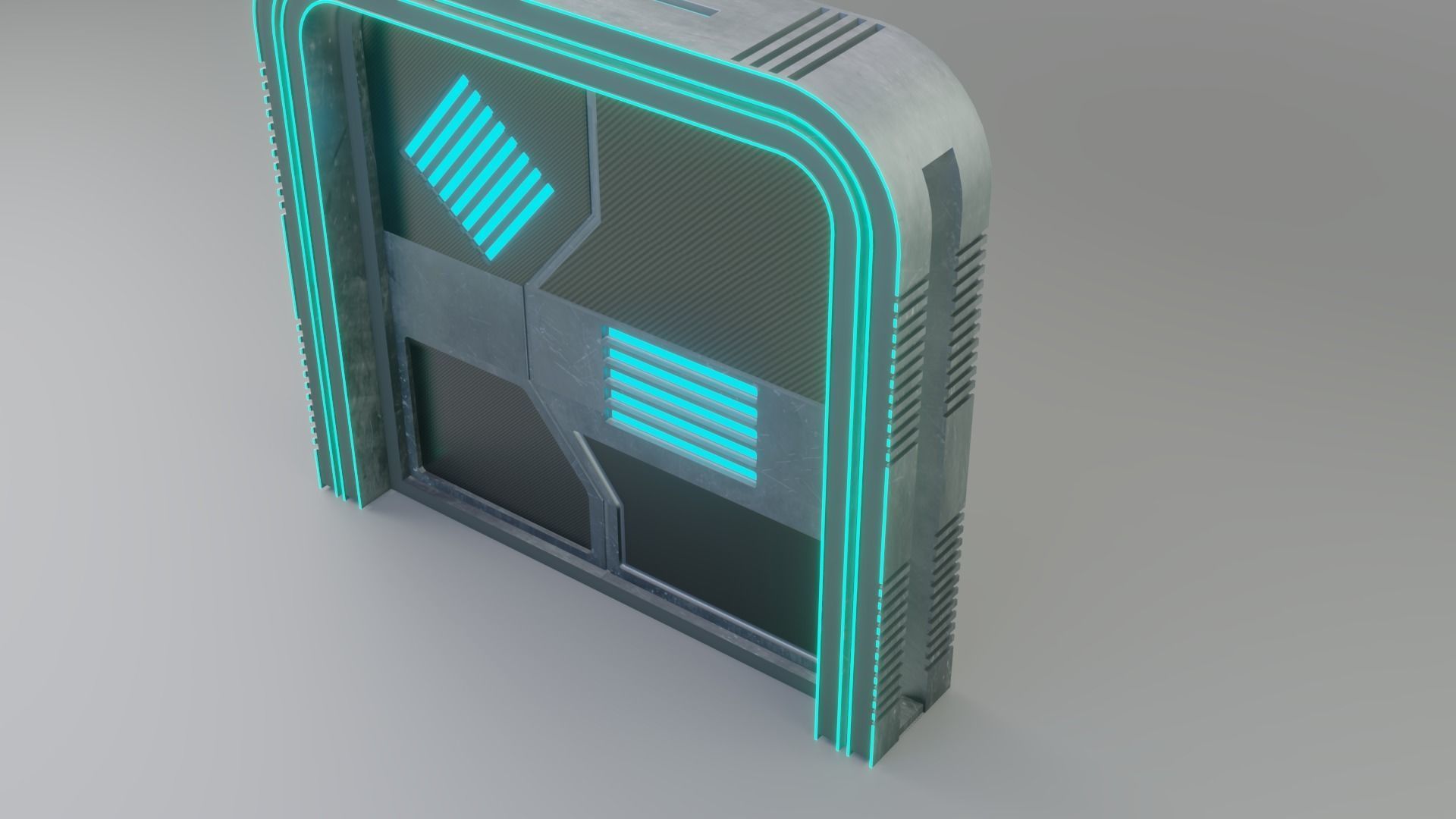 FUTURISTIC SCI-FI LOW GATE FULLY RIGGED AND ANIMATED Game Ready Low-poly 3D model_3