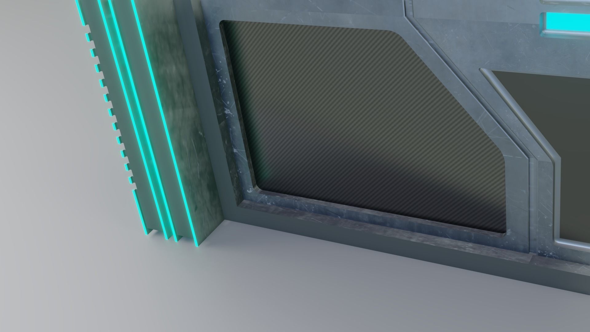 FUTURISTIC SCI-FI LOW GATE FULLY RIGGED AND ANIMATED Game Ready Low-poly 3D model_5