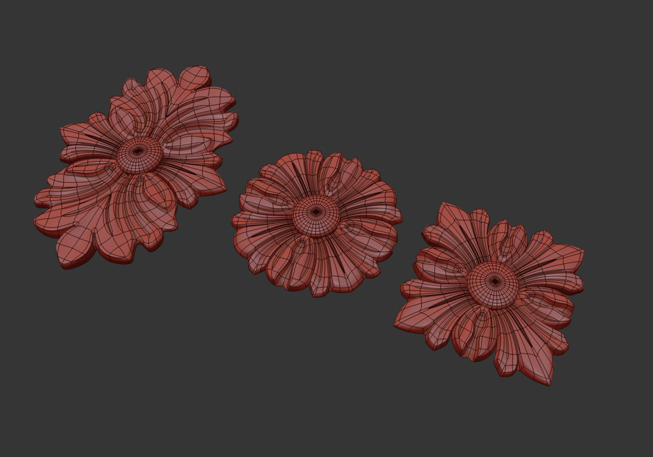 Carved rosette 3D model_8