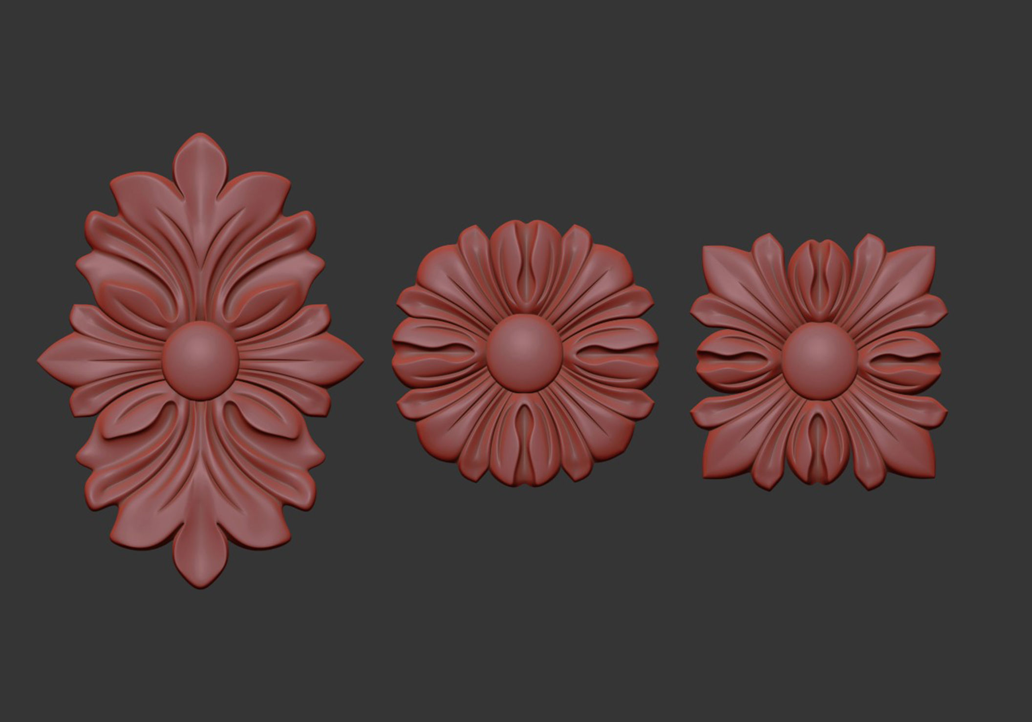 Carved rosette 3D model_5