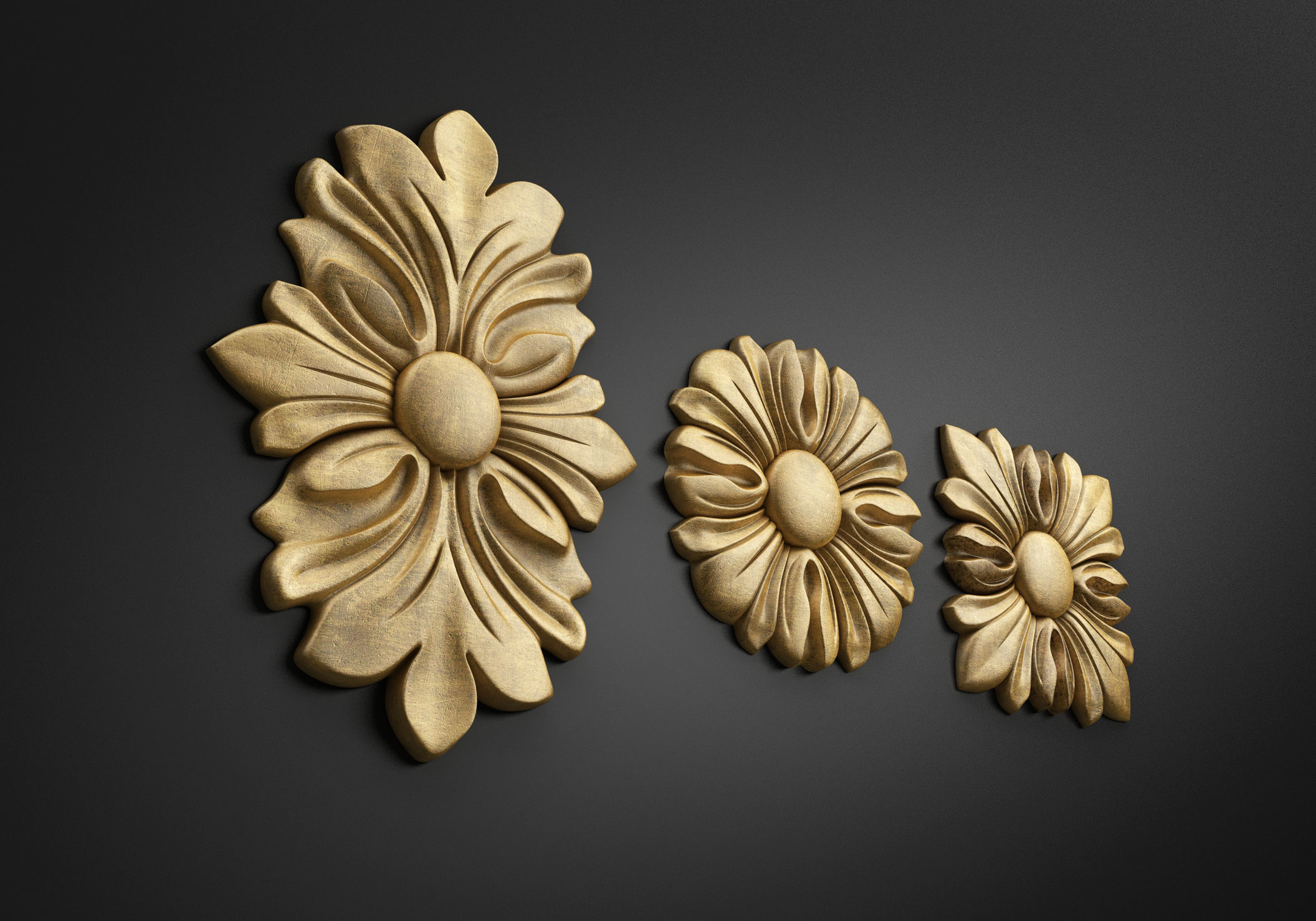 Carved rosette 3D model_1