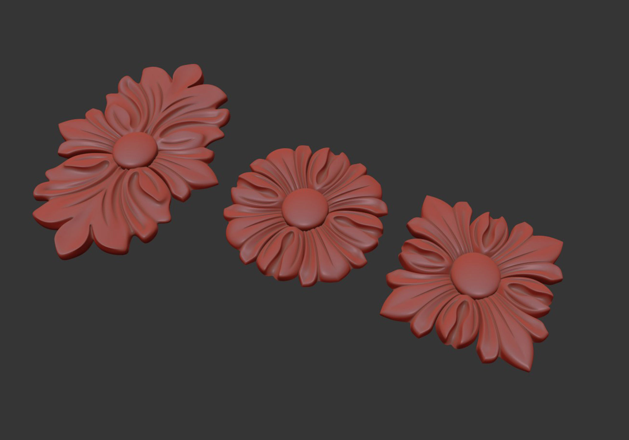 Carved rosette 3D model_7