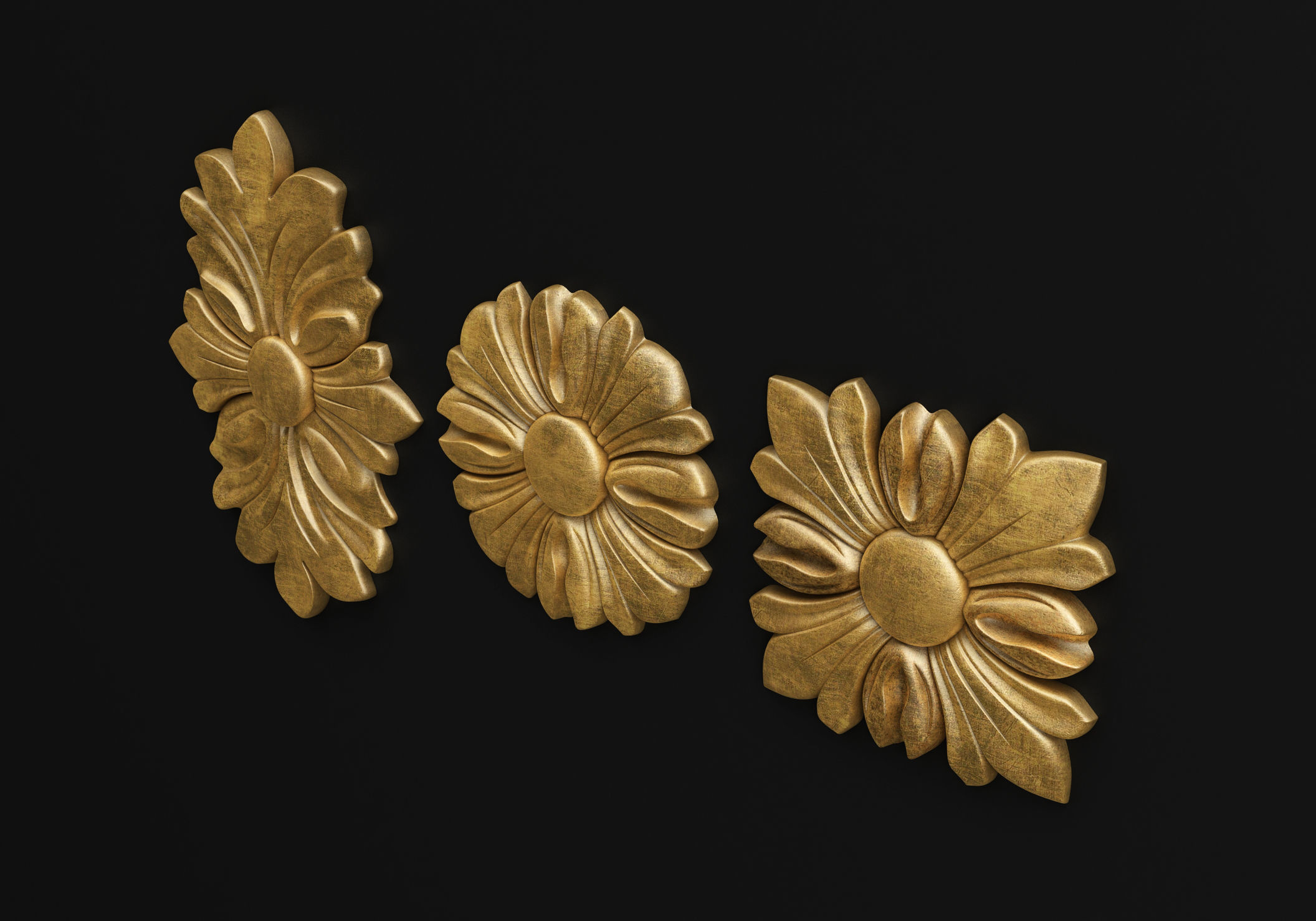 Carved rosette 3D model_2