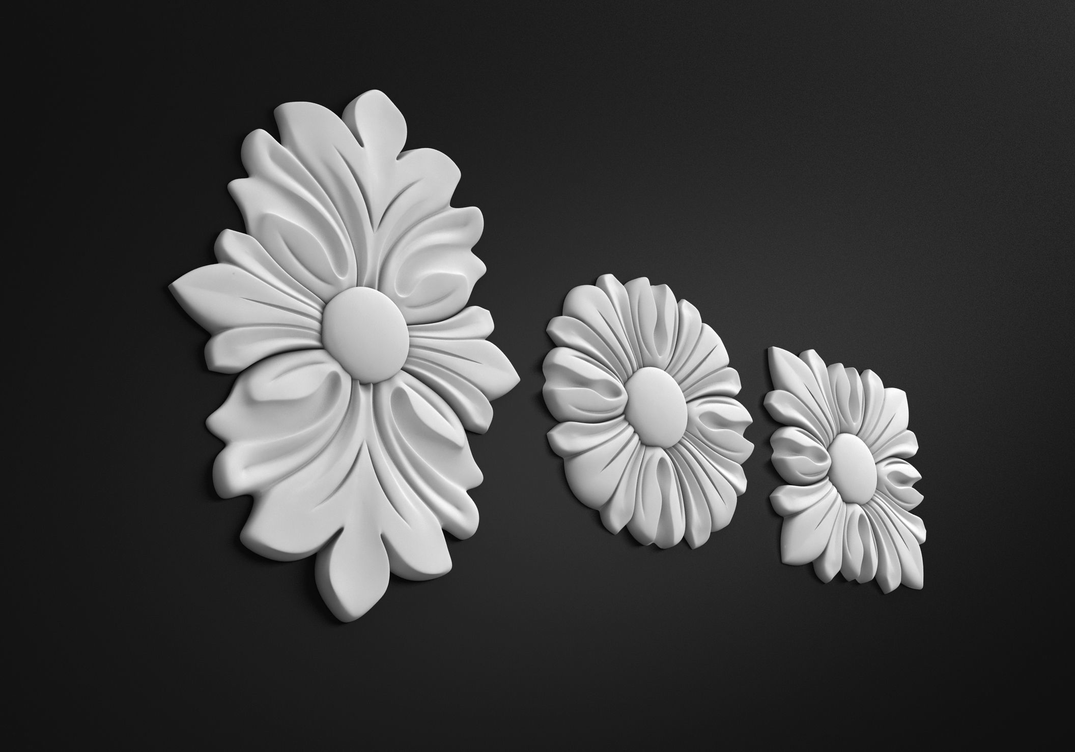 Carved rosette 3D model_4