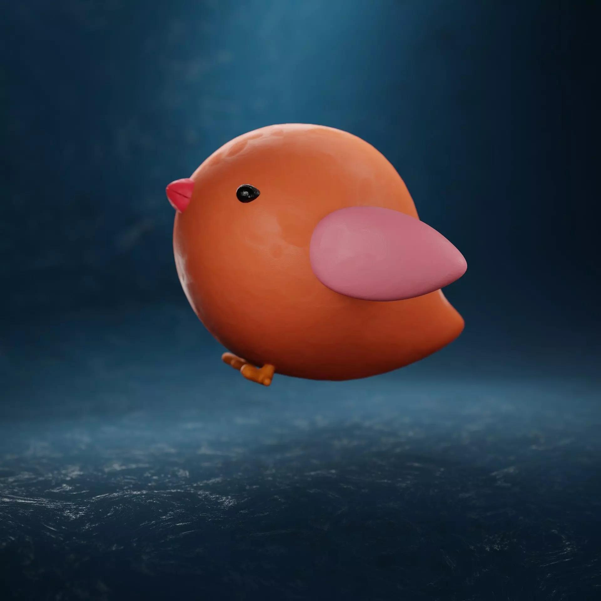 Cute Clay Textured Bird v1 3D model