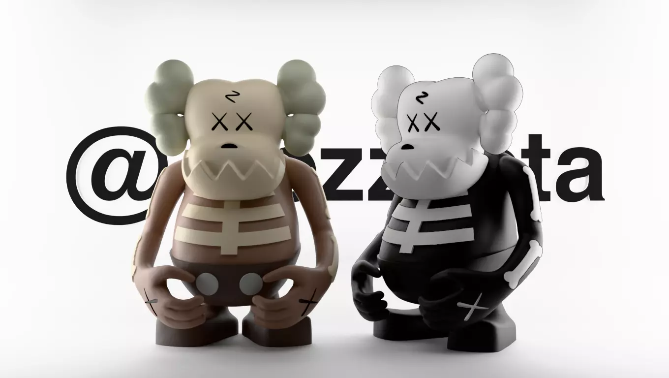 Kaws Bounty Hunter Skull Kun Textured 3D model
