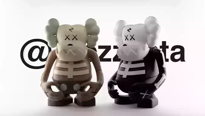 Kaws Bounty Hunter Skull Kun Textured Low-poly 3D model