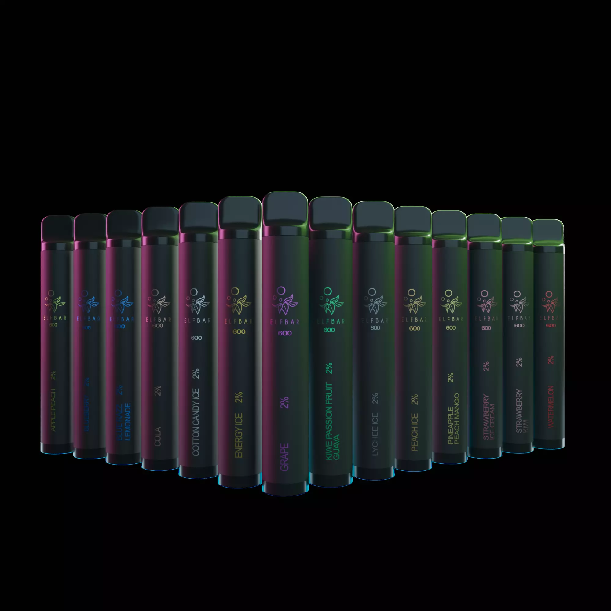 ElfBar Premium 3D Pack Collection 15 models with textures Low-poly 3D model_0